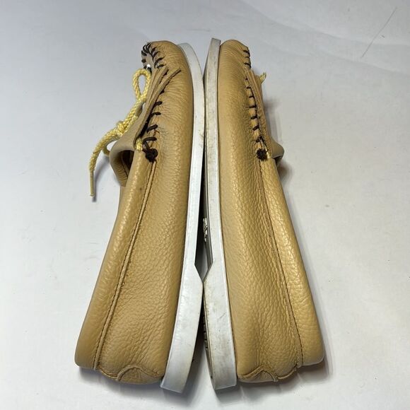 MINNETONKA Women’s Thunderbird Boat Moccasin Shoes Tan Size 7.5 - Picture 3 of 15